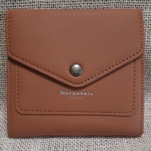 NEW Borgasets Stay Gold Tan / Camel / Brown 100% Leather Wallet RFID Blocking
